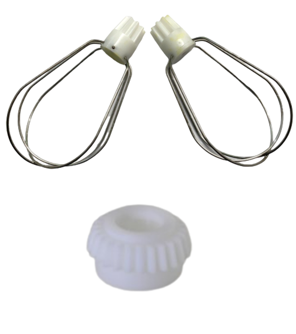 2 Stk. Schneebesen & 1 Stk. Zwischenrad Alternativteil: kompatibel mit Mixi-Mixomat-Kohler Küchenmaschinen bis Bj. 2008