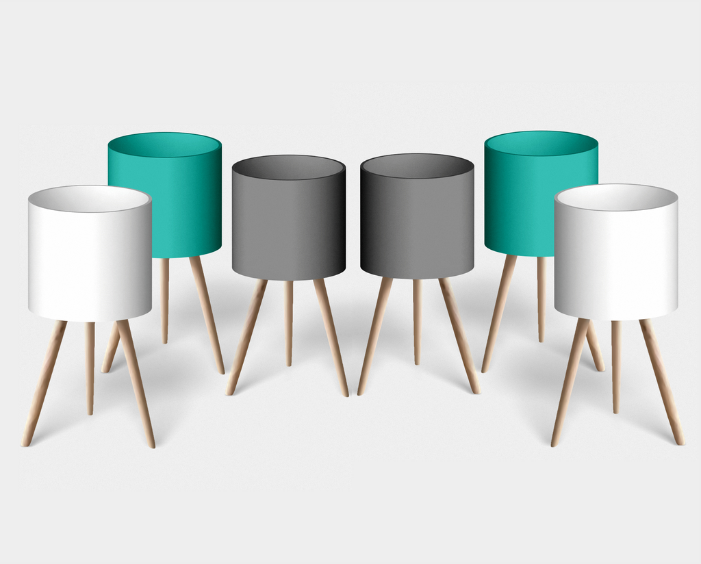 Übertöpfe Ø20 cm im 2er-Set mit Füßen in Weiß / Grün / Grau auswählbar