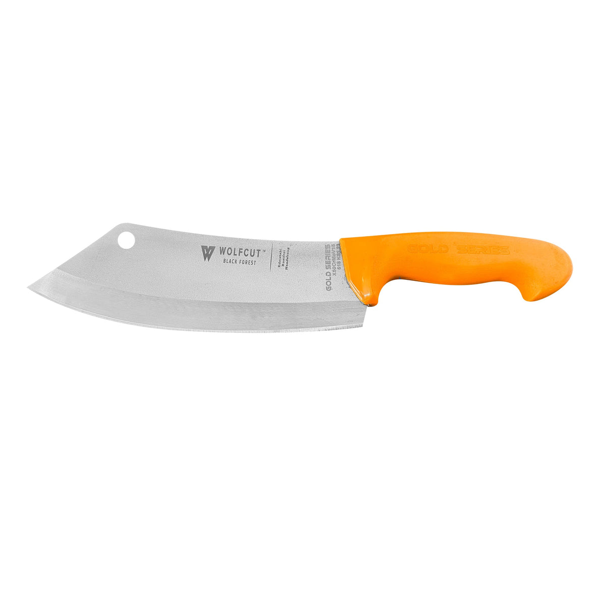 WOLFCUT Gold Serie - Metzgermesser-Set 3-tlg. - Zerlegemesser 21 cm, Ausbeinmesser gebogene flex Klinge 15 cm, Hackmesser 22,5 cm