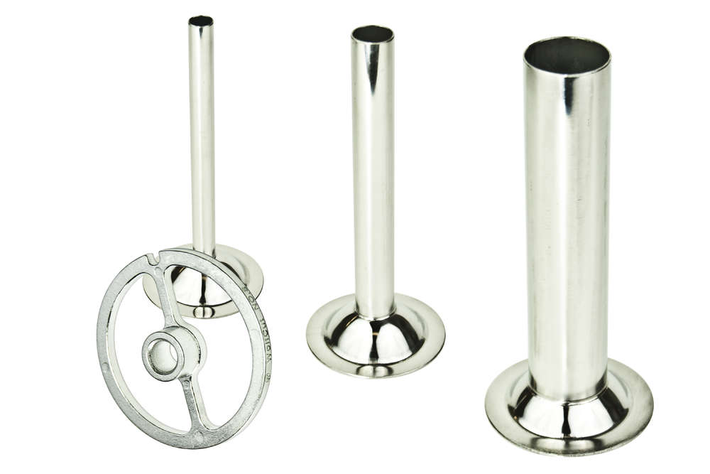 WOLFCUT - Wurstfülltrichter 3er-Set + Führungsscheibe kompatibel mit allen gängigen Fleischwolf Marken Größe 5 INOX